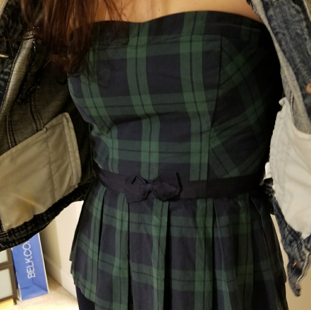 Abercrombie strapless plaid top